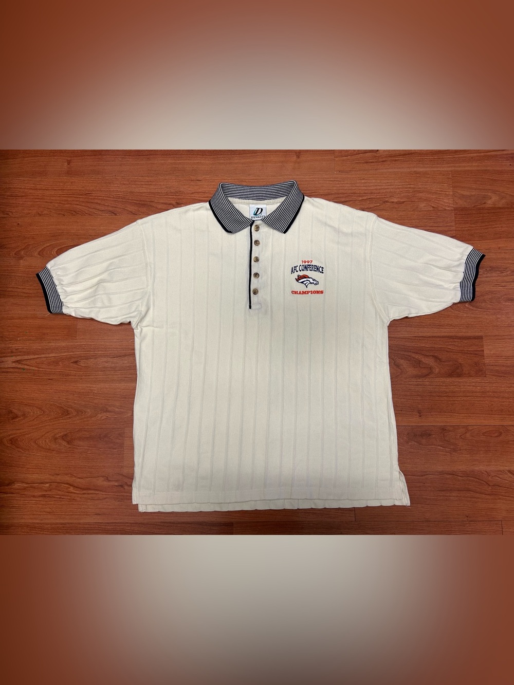 NWT Vintage Dynasty Denver Broncos 1997 afc conference champion polo shirt XL